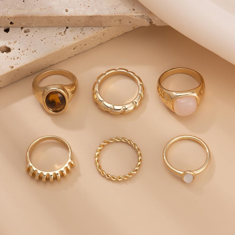 ANGLEQUEEN Chunky Silver Rings for Women Open Stacking Knuckle Ring Silver Adjustable Round Dome Rings Set Minimalist Irregular Statement Ring Women 2025 Fashion Jewelry - Image 5